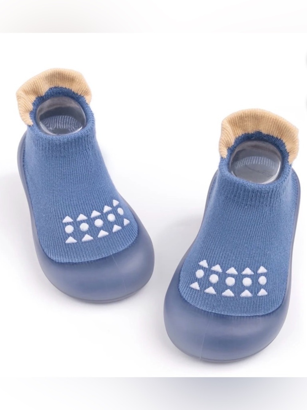 🆕 Toddler Blue Slip-On Sock Shoes with Non-Slip Grip, Size 4-5